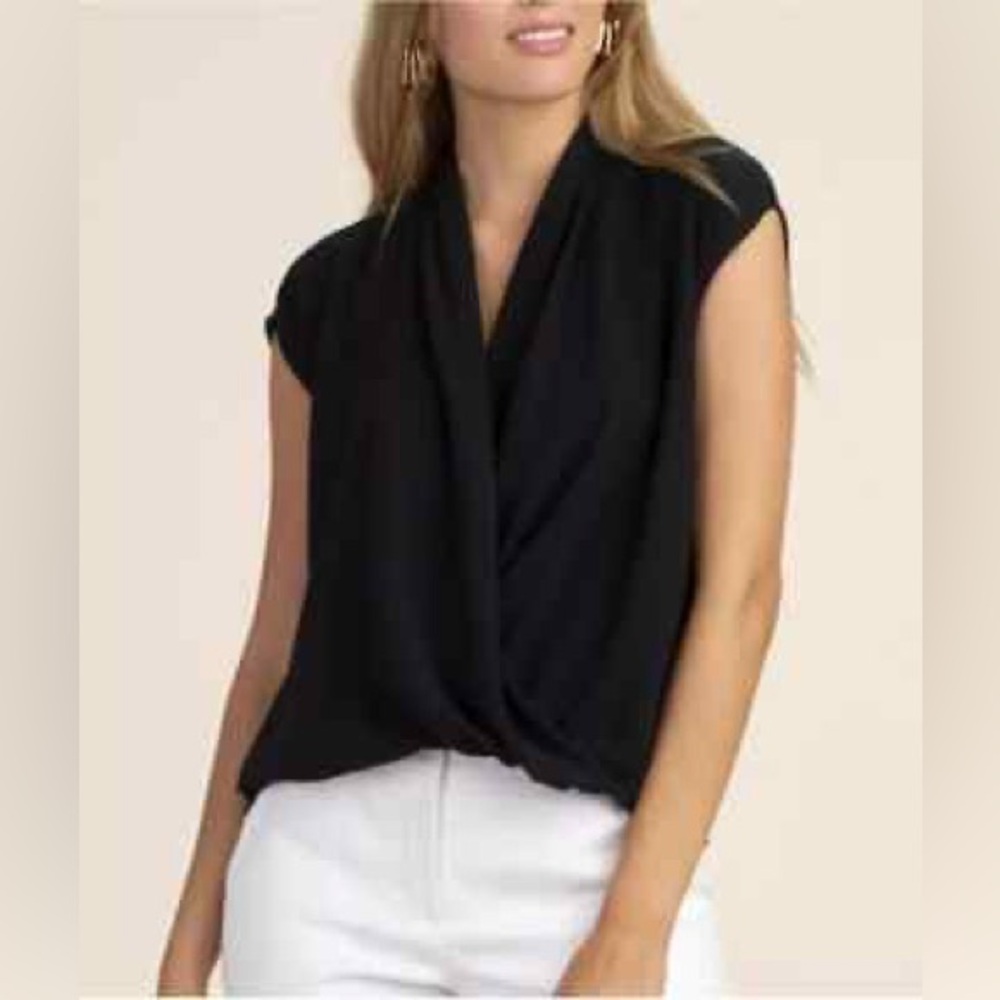 Trina Turk Concourse Draped High-Low Top MSRP $198 L 100% Silk